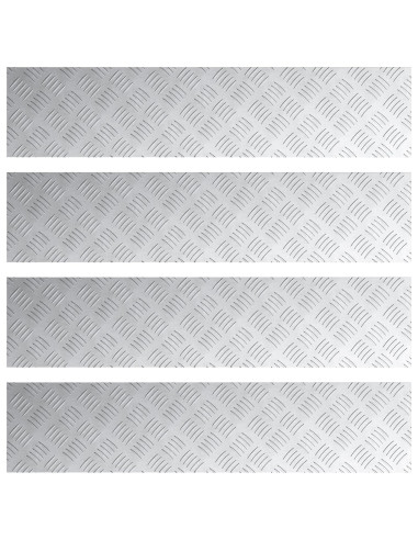 Gradini per Scale 4 pcs Argento 90 x 20 cm Alluminio