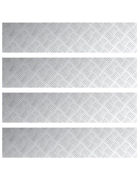 Gradini per Scale 4 pcs Argento 90 x 20 cm Alluminio