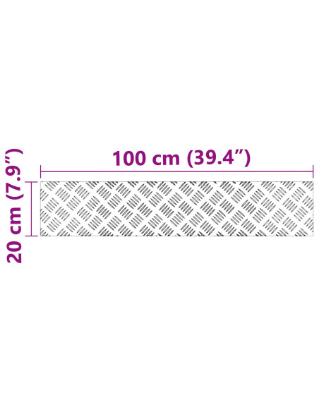 Piastra a Scacchi in Alluminio 2 pz Antiscivolo 100x20 cm