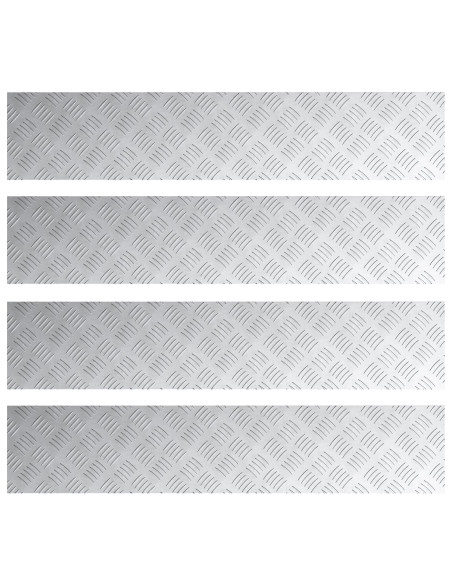 Plance a Motivo Checker in Alluminio  4 pz Antiscivolo 100x20 cm