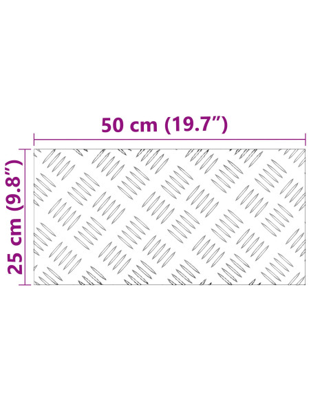Lastre di alluminio checker - 4 Pezzi, Antiscivolo, 50x25 cm