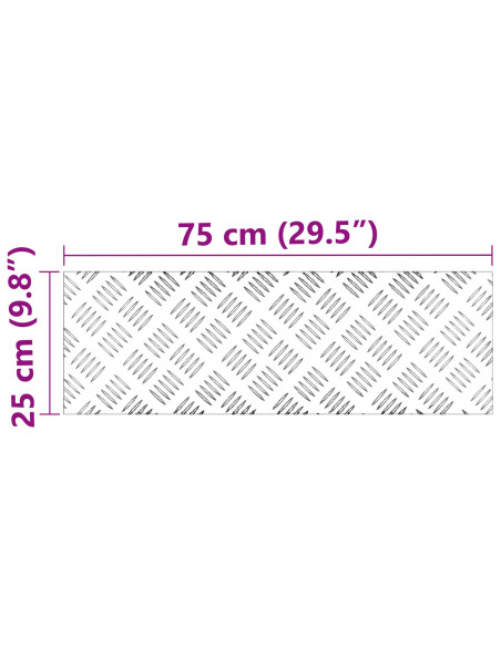 Piastra a Scacchi in Alluminio 2 pz Antiscivolo 75x25 cm