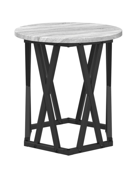 Set di 2 Tavolini Nesting Grigi Sonoma in Legno Ingegnerizzato