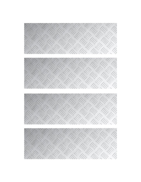 Piastre Checker in Alluminio 4 pz Antiscivolo 75x25 cm