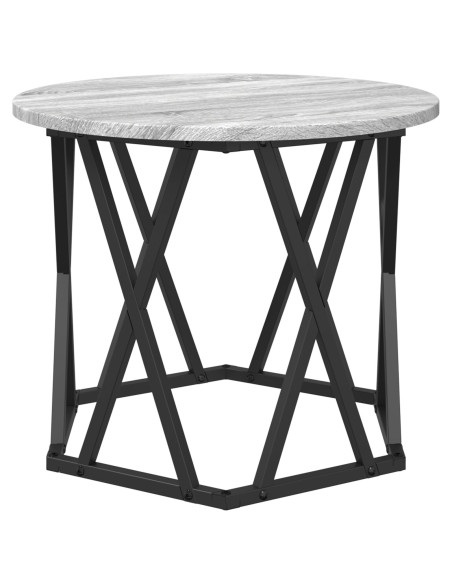 Set di 2 Tavolini Nesting Grigi Sonoma in Legno Ingegnerizzato