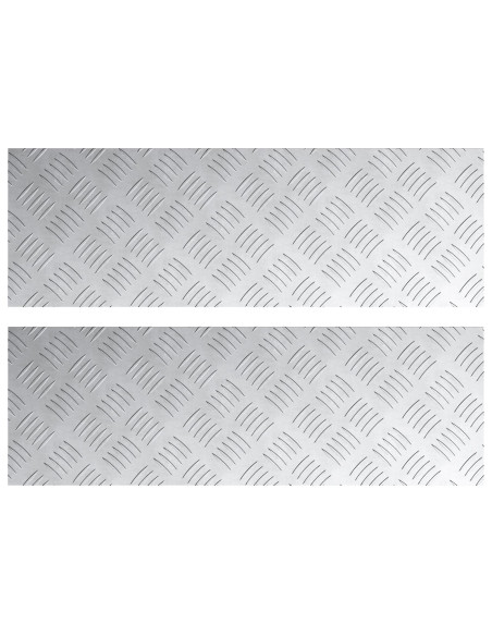 Piastre in alluminio a checker plate 2 pezzi antiscivolo 75x25 cm