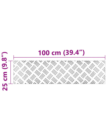 Pannelli in Alluminio a Scacchi 2 pz Antiscivolo 100x25 cm