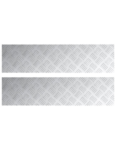 Panche in Alluminio a Quadri 2 pz Antiscivolo 100x25 cm