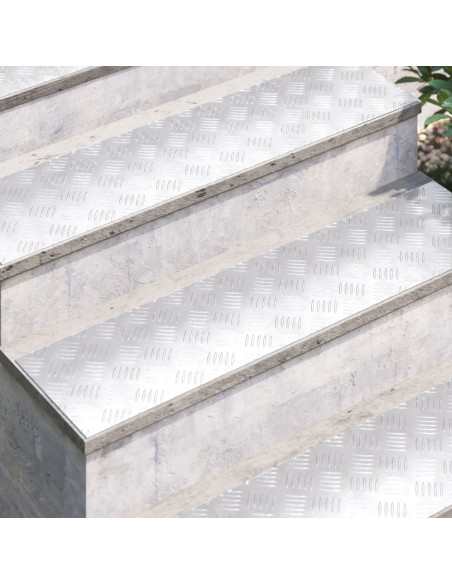 Gradini per Scale 2 pcs Argento 100 x 25 cm Alluminio