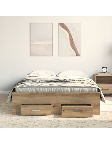 Struttura del letto Rovere artigianale 120 x 200 cm