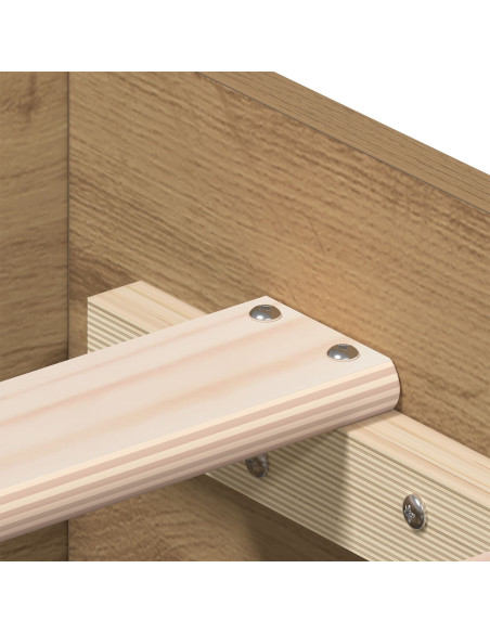 Letto con Cassetti Rovere Artigianale 120x200 cm Legno Ingegnerizzato