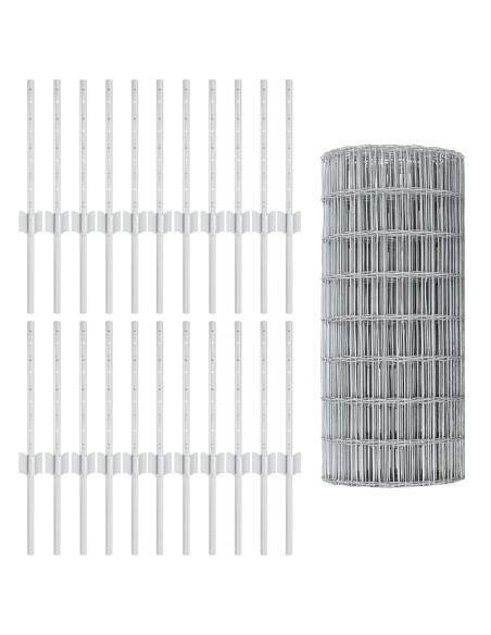 Set di Recinzione  Set di 3 Acciaio Zincato 50 x 0.4 m Durevole