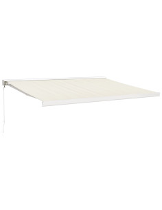 Tenda da Sole Retrattile Crema 4x3 m in Tessuto e Alluminio 2