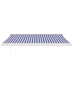 Tenda Sole Retrattile Blu e Bianca 3,5x2,5m Tessuto e Alluminio 2