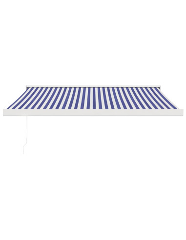 Tenda Sole Retrattile Blu e Bianca 3,5x2,5m Tessuto e Alluminio
