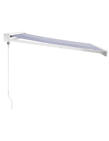 Tenda Sole Retrattile Blu e Bianca 3,5x2,5m Tessuto e Alluminio