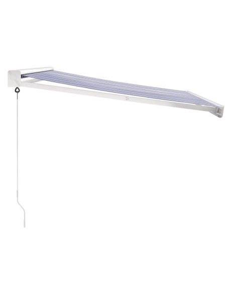 Tenda Sole Retrattile Blu e Bianca 3,5x2,5m Tessuto e Alluminio