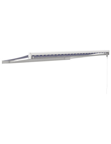 Tenda Sole Retrattile Blu e Bianca 3,5x2,5m Tessuto e Alluminio