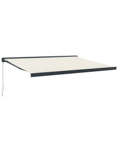 Tenda da Sole Retrattile Crema 4x3 m in Tessuto e Alluminio 2