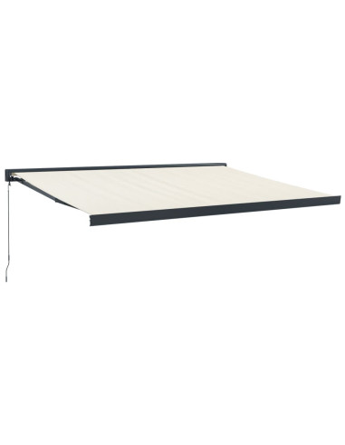 Tenda da Sole Retrattile Crema 4x3 m in Tessuto e Alluminio