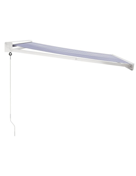 Tenda Sole Retrattile Blu e Bianca 3x2,5 m Tessuto e Alluminio
