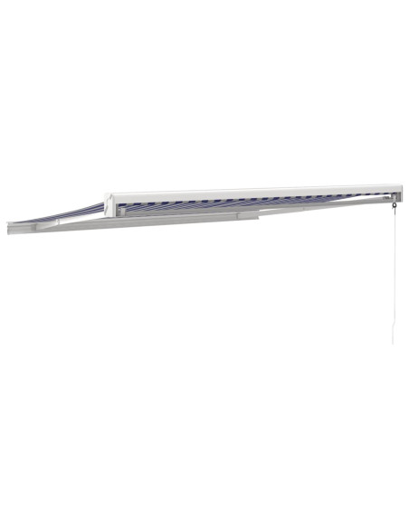Tenda Sole Retrattile Blu e Bianca 3x2,5 m Tessuto e Alluminio
