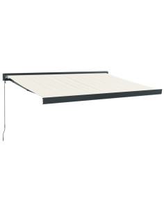 Tenda da Sole Retrattile Crema 3,5x2,5 m in Tessuto e Alluminio 2