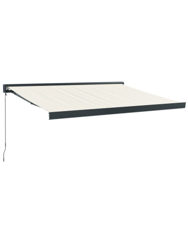 Tenda da Sole Retrattile Crema 3,5x2,5 m in Tessuto e Alluminio
