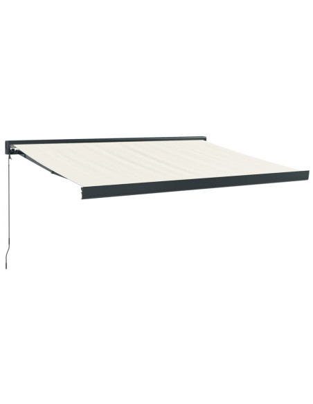 Tenda da Sole Retrattile Crema 3,5x2,5 m in Tessuto e Alluminio