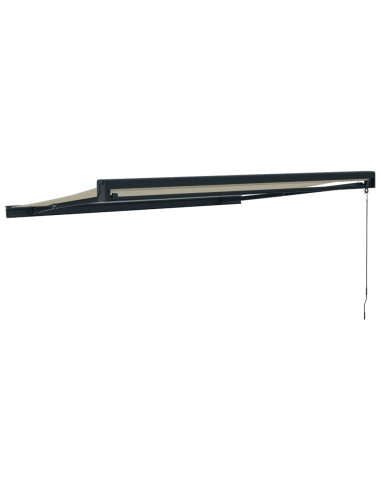 Tenda da Sole Retrattile Crema 3,5x2,5 m in Tessuto e Alluminio
