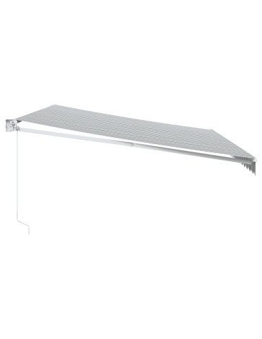 Tenda Retrattile Antracite e Bianca 5x3 m Tessuto e Alluminio