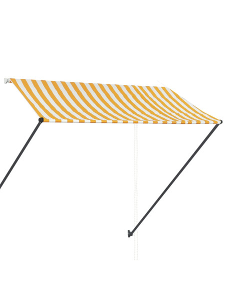 Tenda da Sole Retrattile con LED 300x150 cm Giallo e Bianco