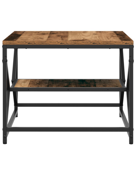 Tavolino da caffè  con piano in legno riciclato 51x50x40 cm in legno ingegnerizzato