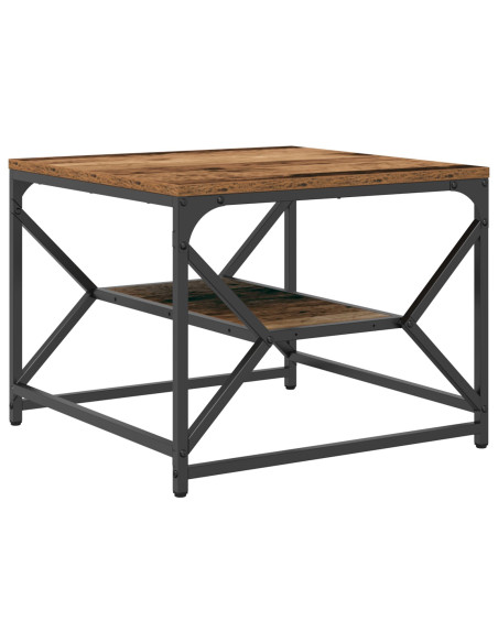 Tavolino da caffè  con piano in legno riciclato 51x50x40 cm in legno ingegnerizzato