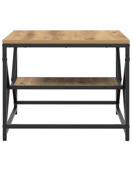 Tavolino da caffè  con piano in rovere artigianale 51x50x40 cm in legno ingegnerizzato