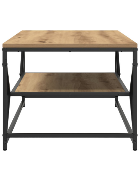 Tavolino da caffè  con piano in Rovere Artigianale 90x50x40 cm in Legno Ingenerizzato