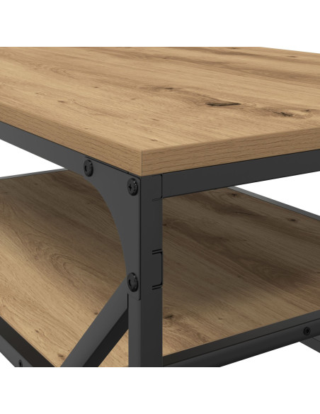 Tavolino da caffè  con piano in Rovere Artigianale 90x50x40 cm in Legno Ingenerizzato
