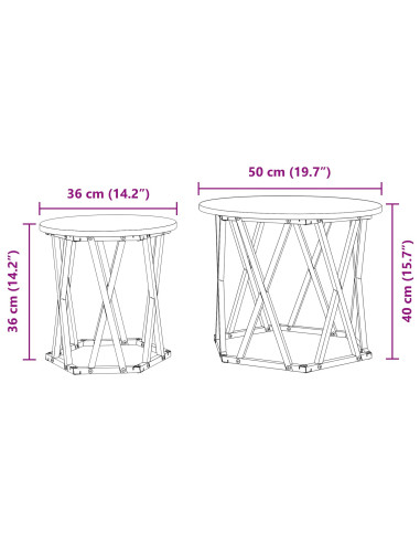 Tavolo laterale 2 pcs legno di recupero