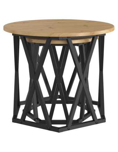 Tavolo laterale 2 pcs Rovere artigianale