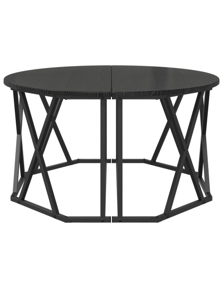 Tavolino da caffè  Nero Rovere 80x80x42 cm in legno ingegnerizzato