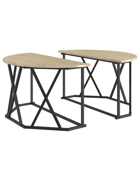 Tavolino da caffè  in rovere Sonoma 80x80x42 cm in legno ingegnerizzato