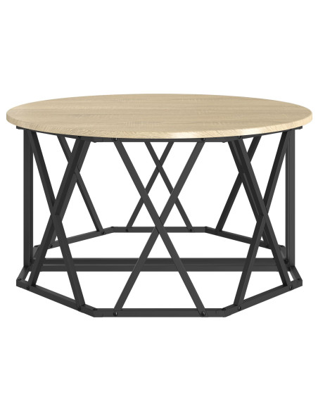 Tavolino da caffè  in rovere Sonoma 80x80x42 cm in legno ingegnerizzato