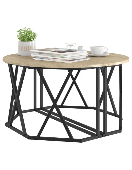 Tavolino da caffè  in rovere Sonoma 80x80x42 cm in legno ingegnerizzato