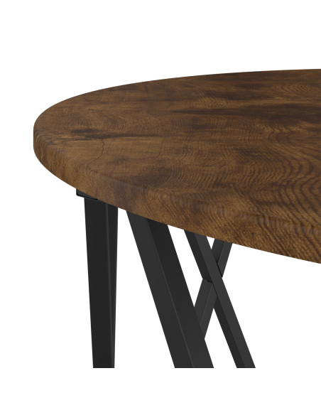 Tavolino da caffè in rovere affumicato 80x80x42 cm in legno ingegnerizzato