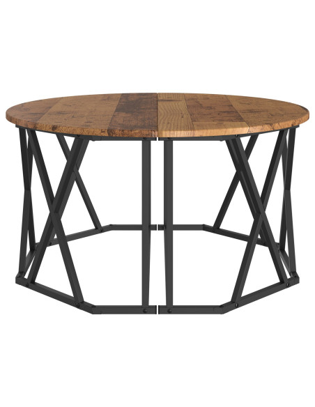 Tavolino da caffè in legno antico 80x80x42 cm in legno ingegnerizzato