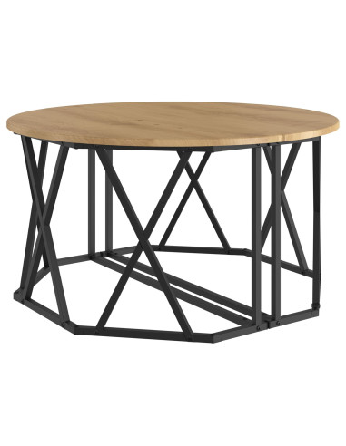 Tavolino da salotto Rovere artigianale 80 x 80 x 42 cm