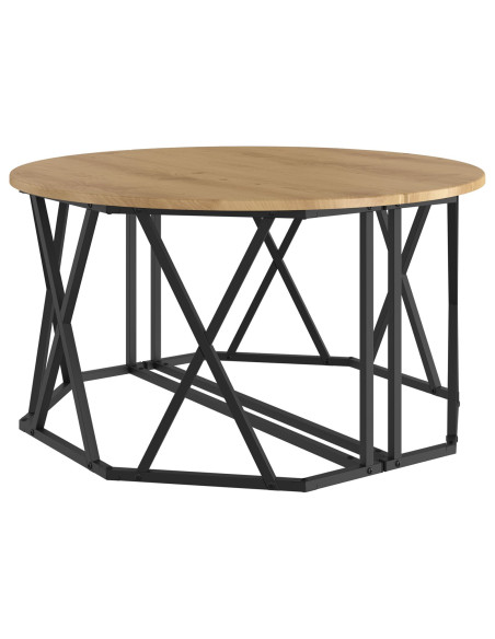 Tavolino da caffè  in rovere artigianale 31.5x31.5x16.5 pollici realizzato in legno ingegnerizzato