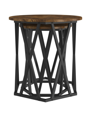 Tavolino da salotto 2 pcs Rovere fumé