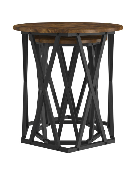 Tavolino da salotto 2 pcs Rovere fumé