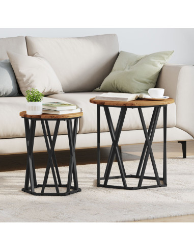 Tavolino da salotto 2 pcs Legno vecchio